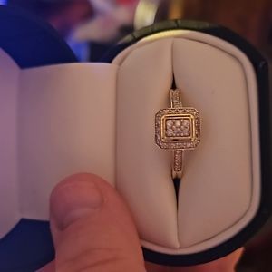 Vintage style 14k yellow gold stamped ring